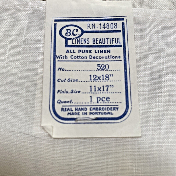 Vintage BC Linens Beautiful Cutwork Guest Towels Set of 2 White Cotton Floral - Picture 4 of 11